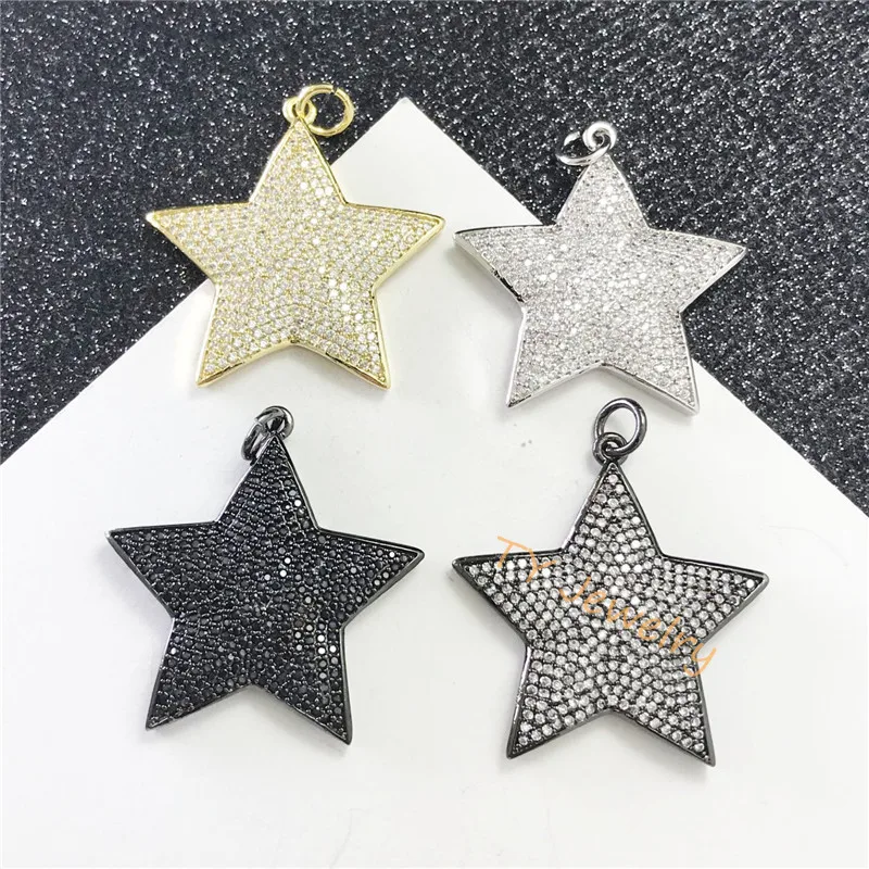 

Cubic zirconia micro pave charm pendant, lucky star shape plating charm pendant,fashion cz jewelry cheap component, Gold, silver, rose gold