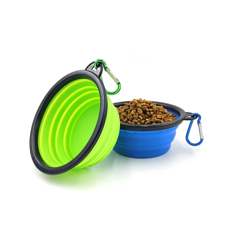 

New arrival 2021 Factory Custom Foldable Silicone Pet Water Bowl Collapsible Travel Dog Bowl, Customized color
