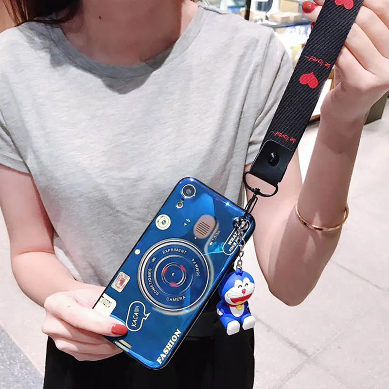 

Vintage camera lanyard bracket case wristband bracket phone case with Lanyard bracket for iphone12pro Xsmax XR