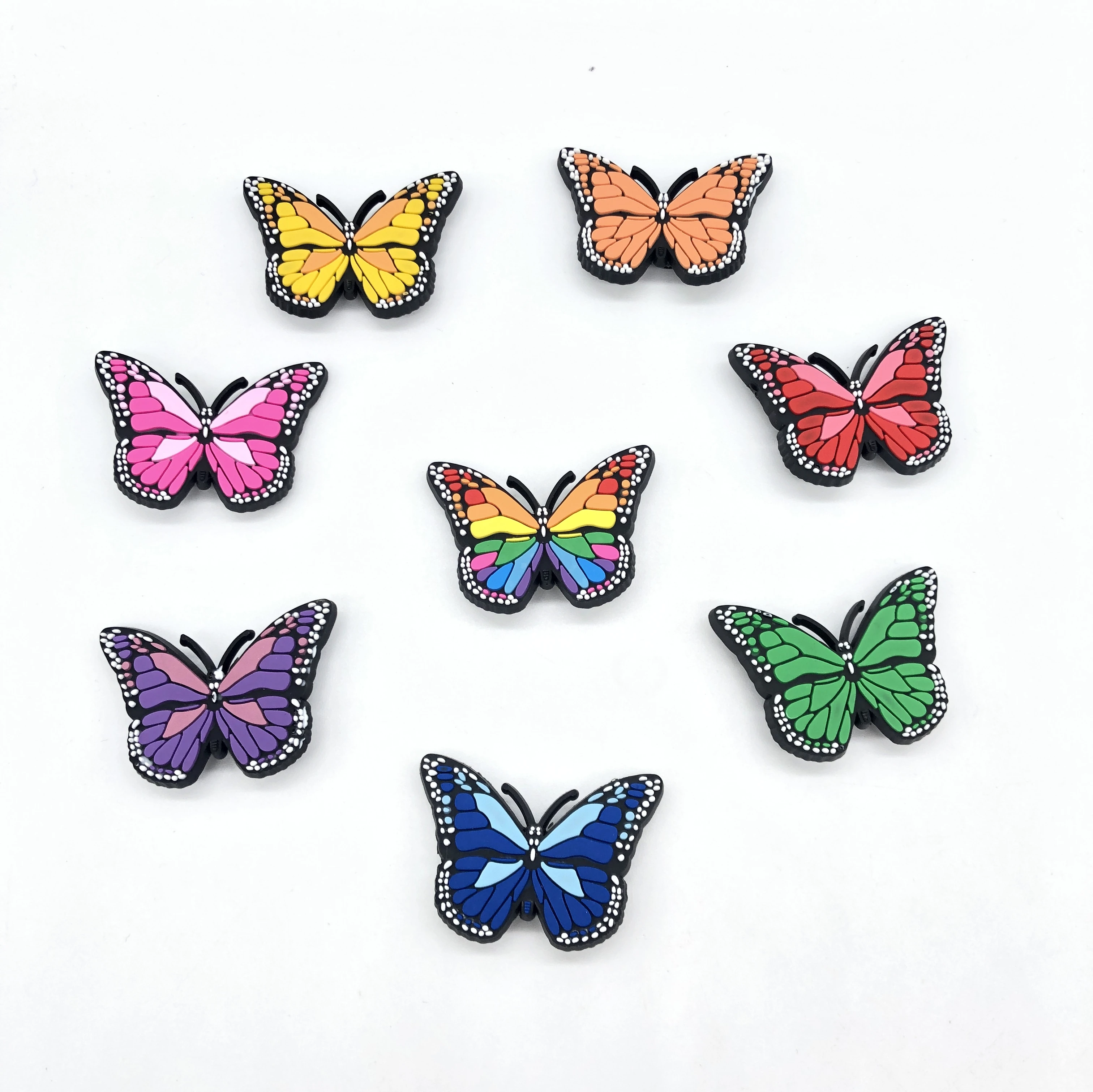 

2021 latest design and customizable CROC color butterfly beauty party girl gift shoe charms, Picture