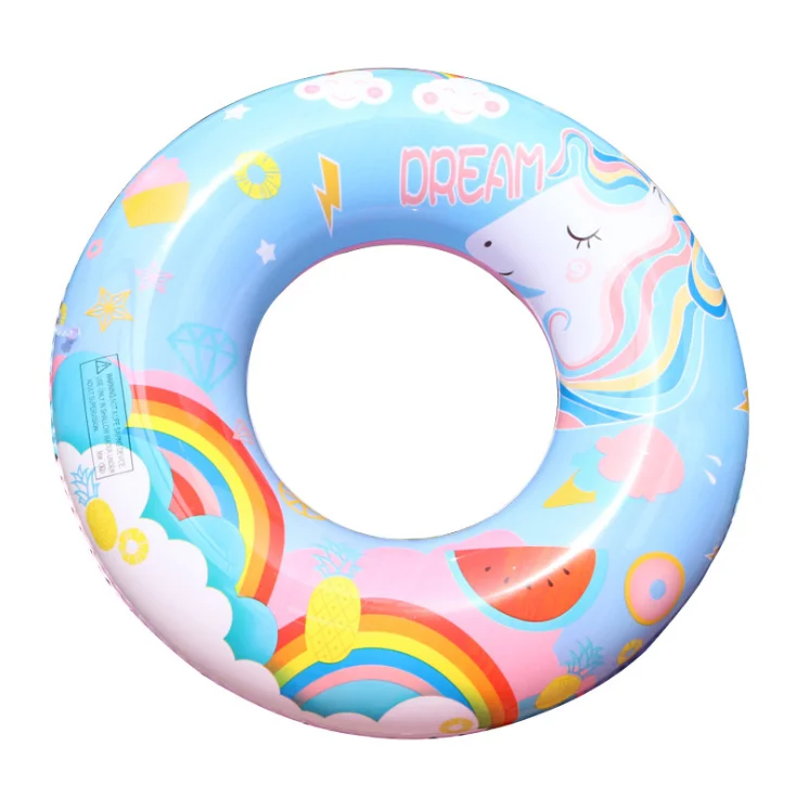 

2021 High-Quality Adult And Children Inflatable Rainbow Horse Inflatable Life Rings, As pic