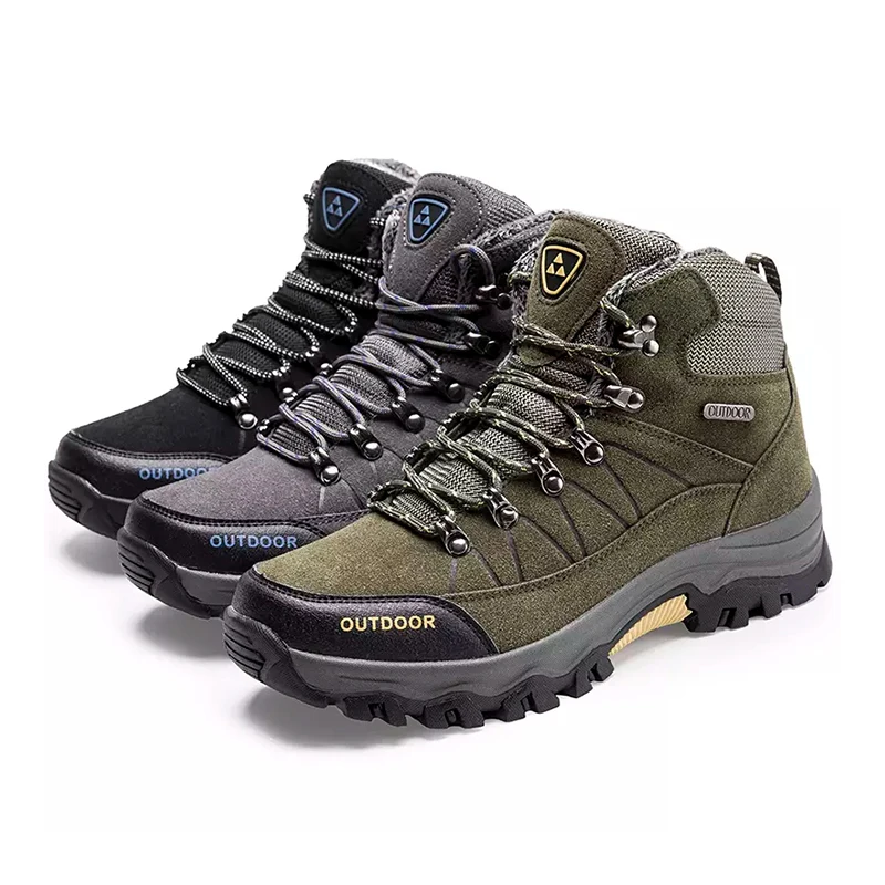 

Mens Climbing Mountain Boots Outdoor Waterproof Anti-Slip Trekking Mountaineer Shoes Man Hiking Shoe, Request