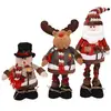 Christmas articles small linen Christmas telescopic standing old man snowman doll
