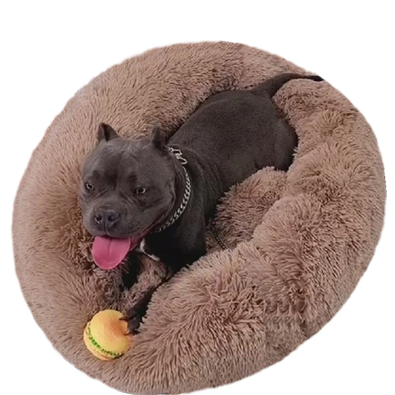 

Winter Warm Donut Dog Bed Plush Waterproof Pet Bedding Round Cat Kennel All seasons Deep Sleep Pet Bed Fluffy Factory Direct, Many colors