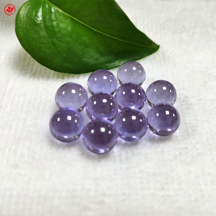 

3A Synthetic Cubic Zirconia Lavender Color Ball Shape Beads Loose Gemstone 6.0mm -10.0mm Stone