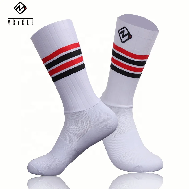 

Customized Color Design Compression anti slip Cycling Socks, White