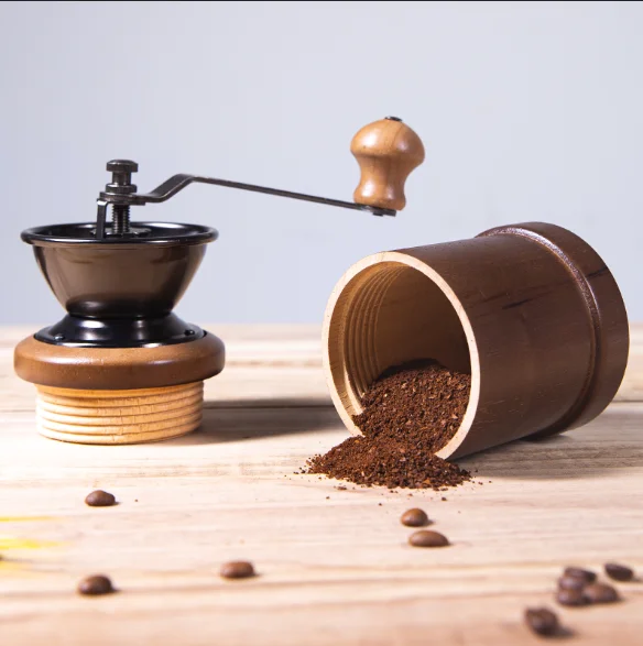 

Vintage manual wood and cast iron coffee grinder hand crank vintage coffee grinder