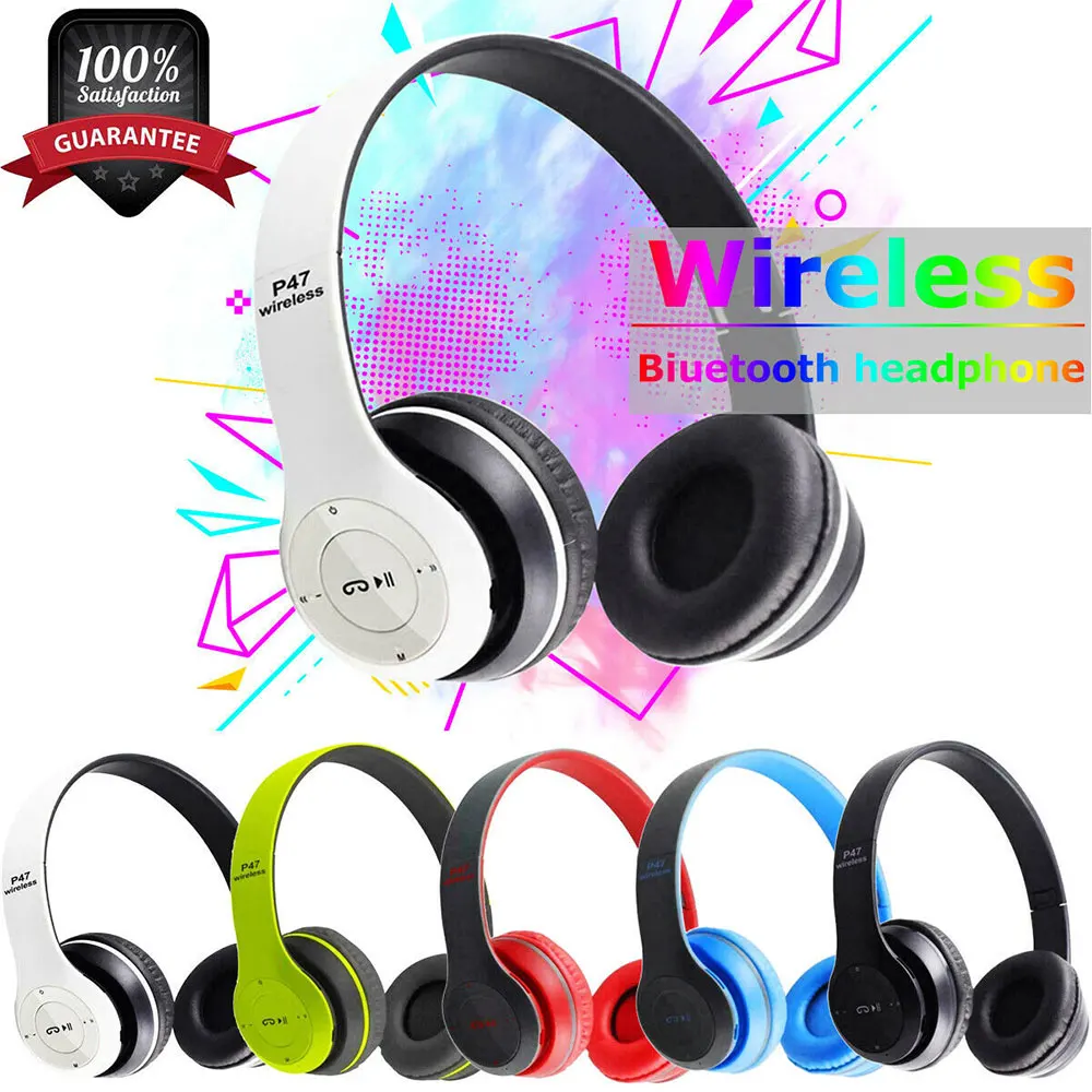 

P47 headphones Sport Earphone Wireless Headphones Headset with high quality Stereo Headset p47 for jbl iphone and sony beats, Blue and red