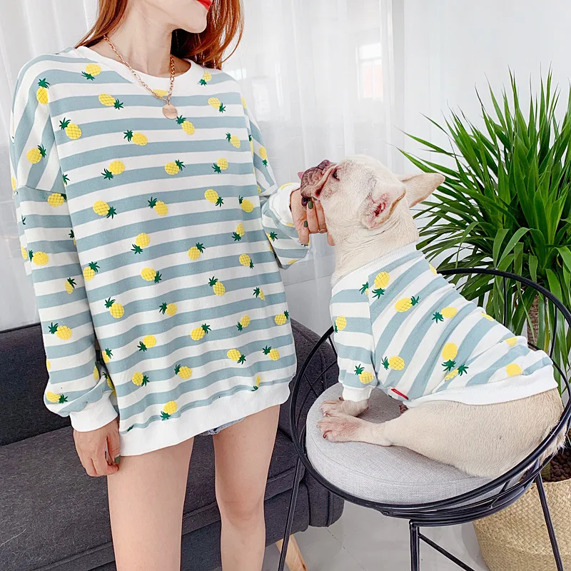 

Multi Sizes Fashions Striped pineapple Pet Warm Hoodie Dogs Apparel Clothes, Customized color