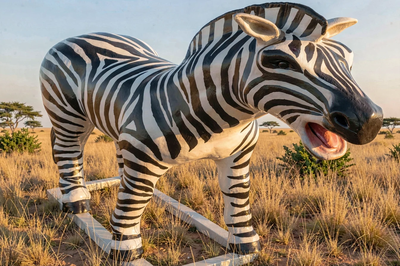 Premium life size zebra statue