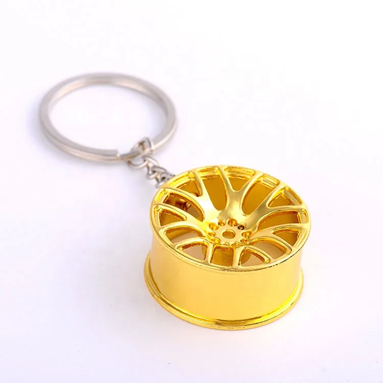 

fashion design metal wheel shape keychain turbine keyring