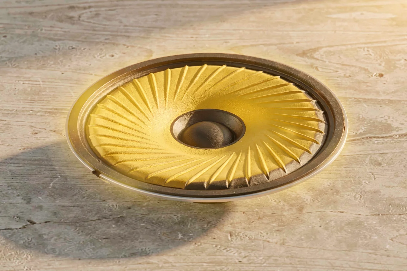 Premium speaker cones with yellow diaphragms
