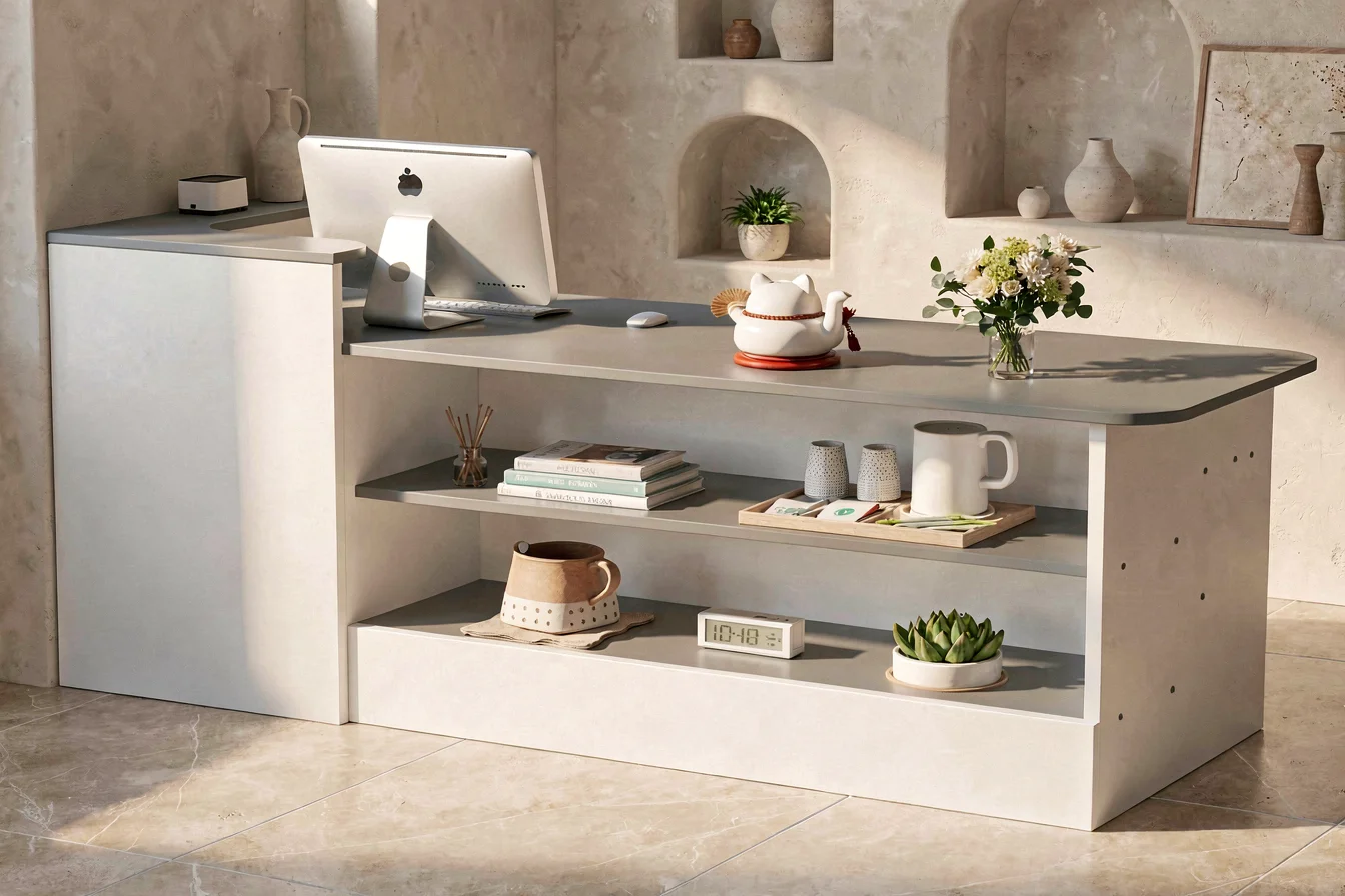 Modern L shape checkout counter