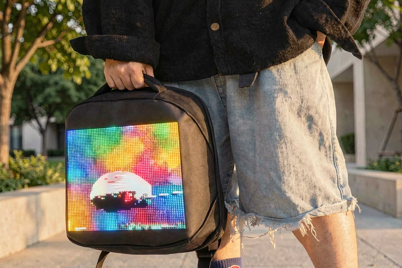 Programmable led screen backpack