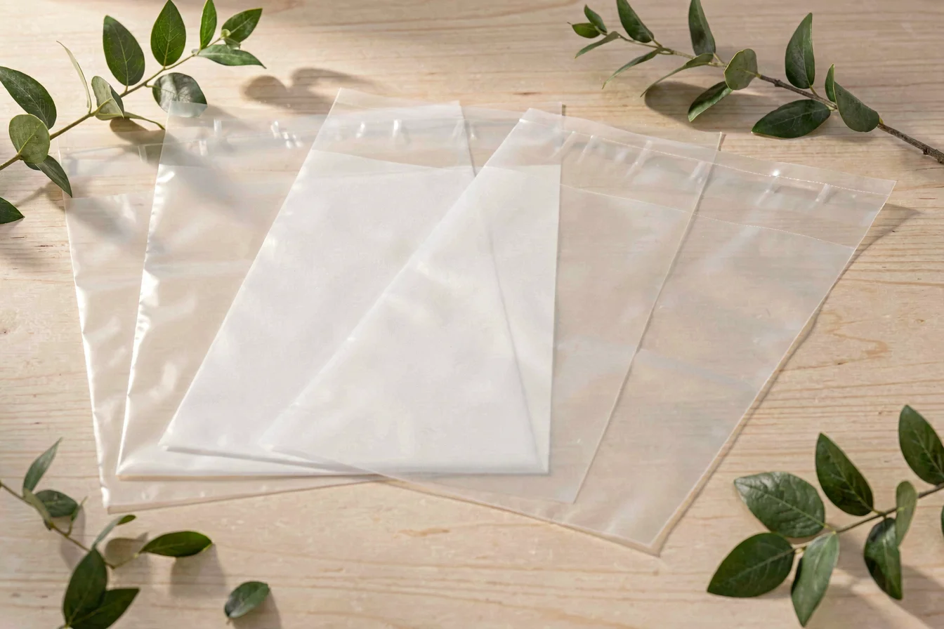 Optimal self adhesive plastic bag for retail packaging vs. food storage