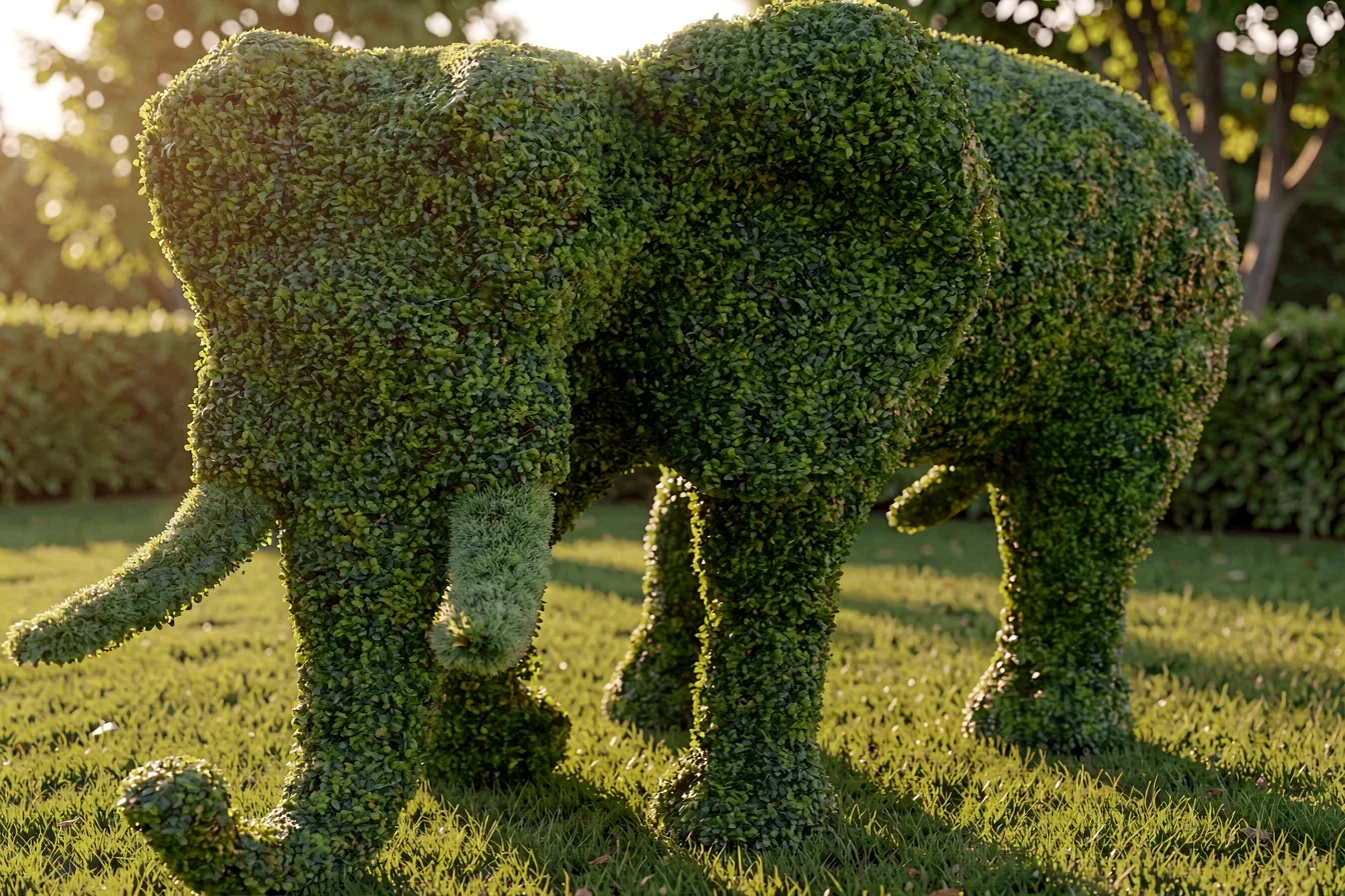 UV-resistant large animal topiary sculptures