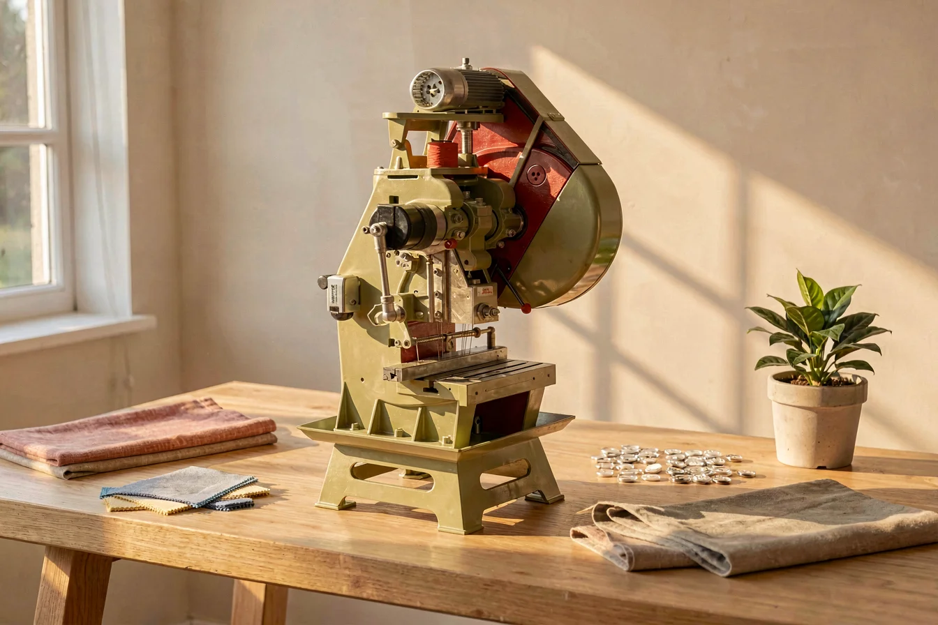 Multi-size fabric button making machine