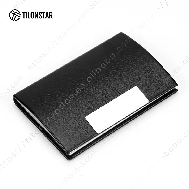 

TILONSTAR TNC104 Business Card Case Professional PU Leather Stainless Steel Multi Card Case Business Card Holder