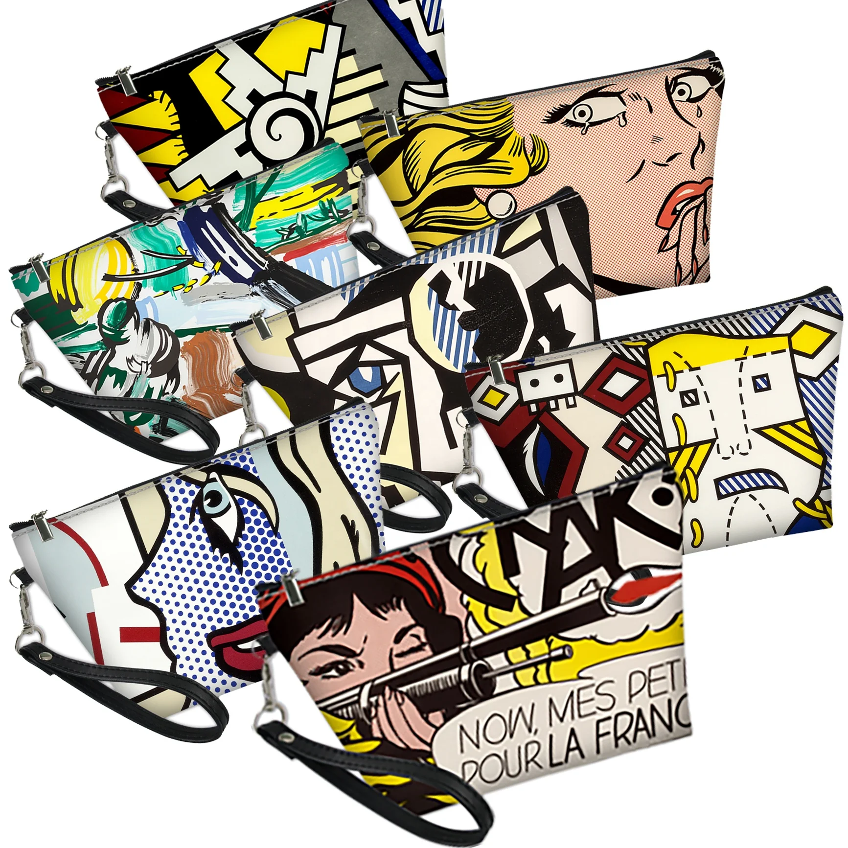 

Roy Lichtenstein Printing Pattern Zipper Pouch Girl Travel Cosmetic Case Woman Lipstick Holder Bags Beauty Makeup Bag Gift, Customized