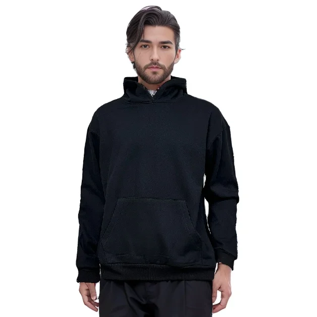 Wholesale Winter Blank Design 320gsm Hoodies Men Thick Fleece Blank Oversized Hoodie Boxy Cotton Heavyweight Hoodie