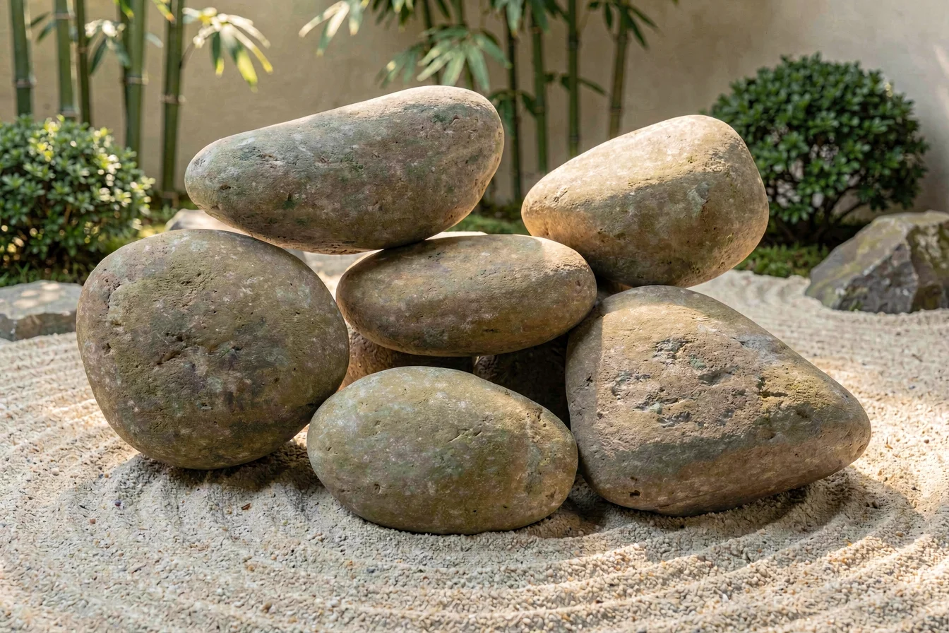 Durable stone sphere garden decoration