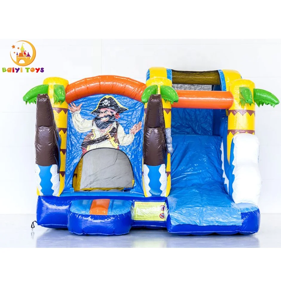 

2018 Best selling kids outdoor mobile inflatable slide toys jumping castle combo, Multi-color or customized color