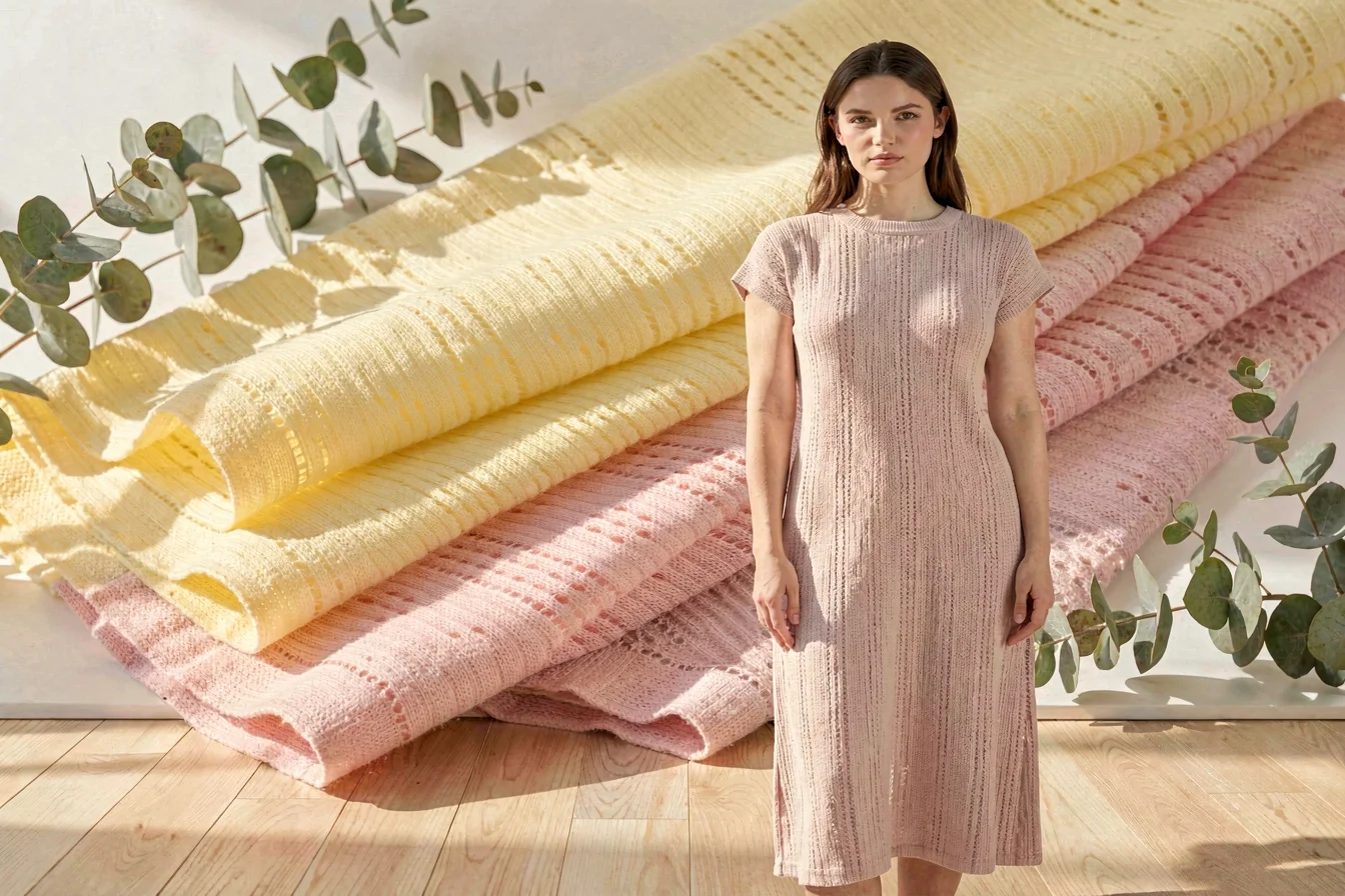 Breathable pointelle knit fabric
