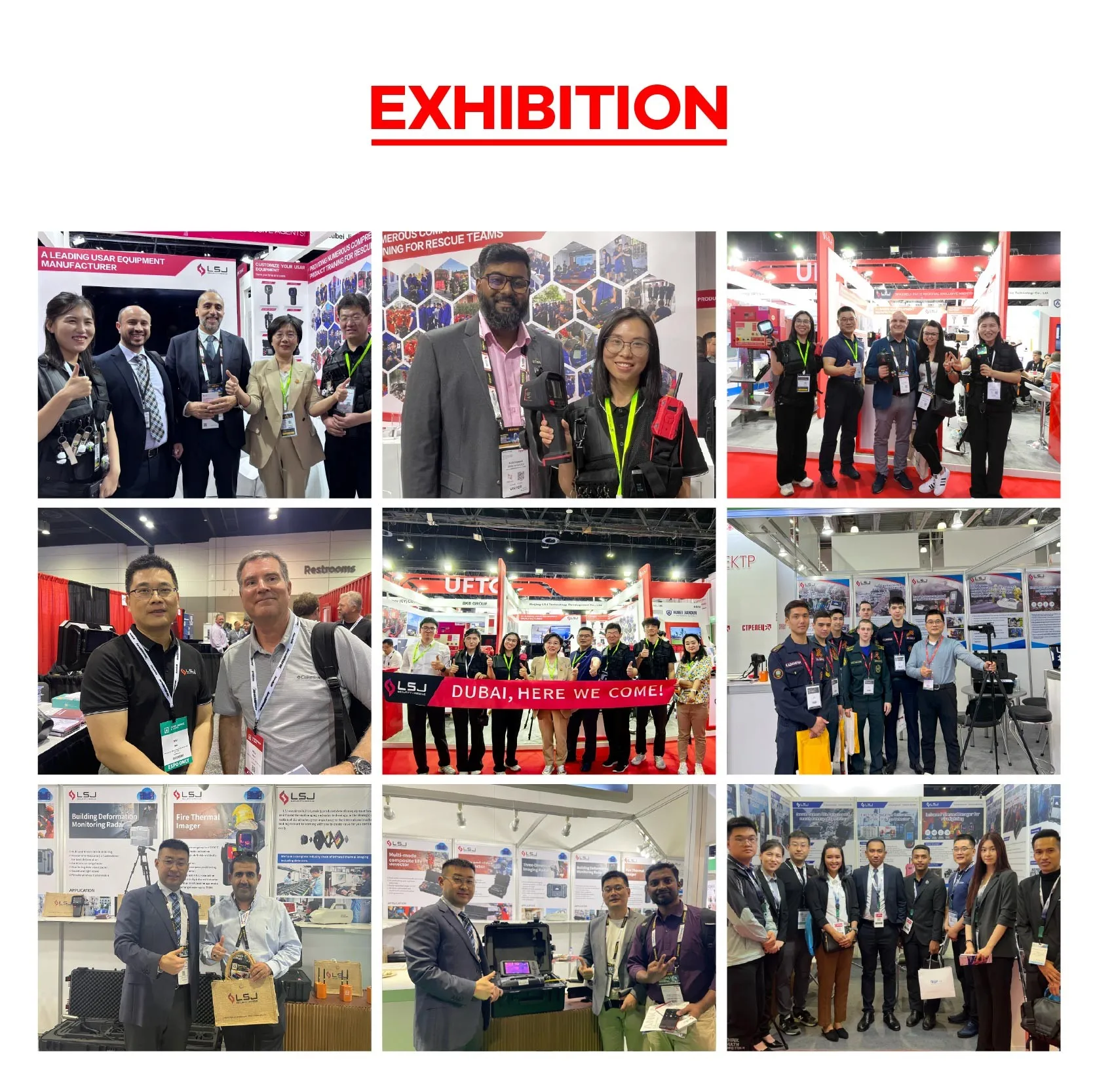 LSJ team and visitors at international trade exhibitions