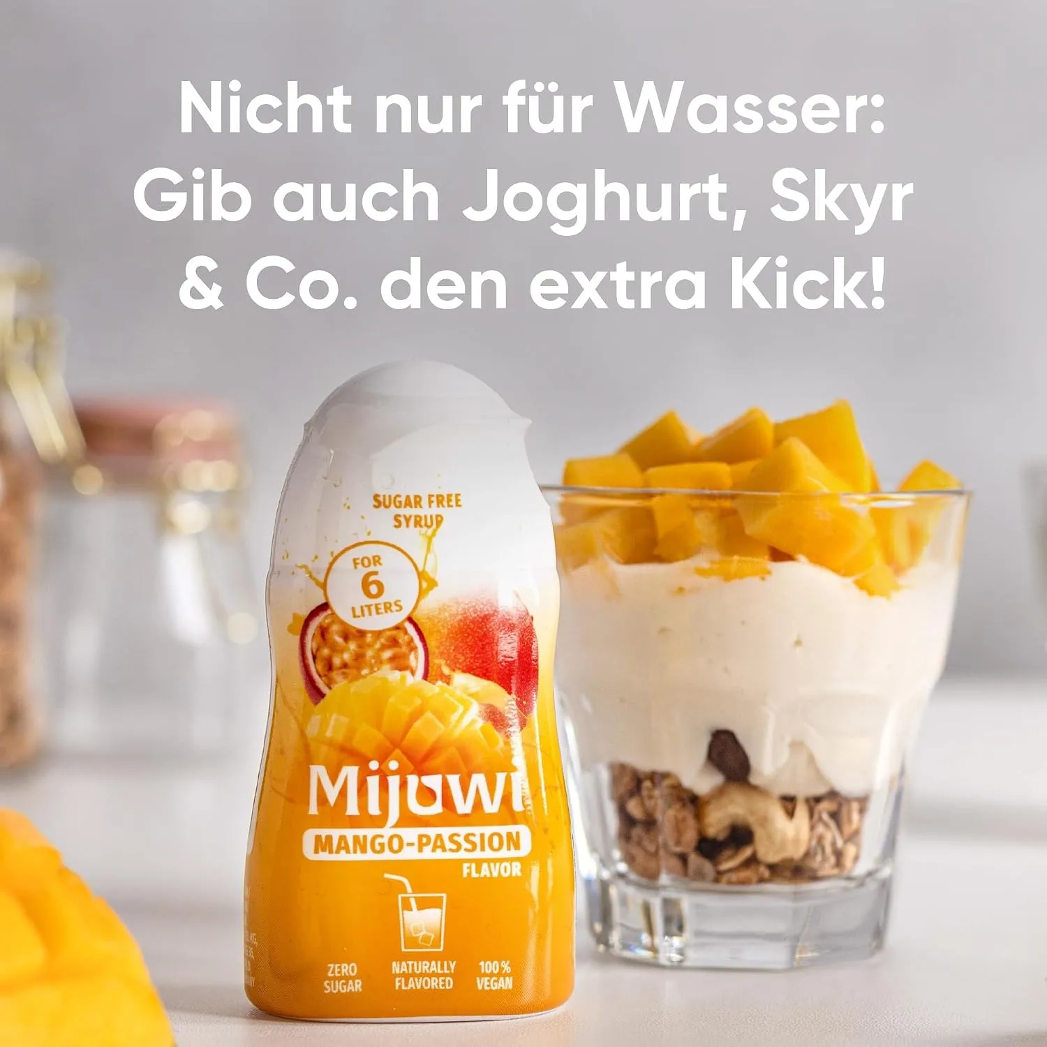 Mijuwi im Joghurt serviert