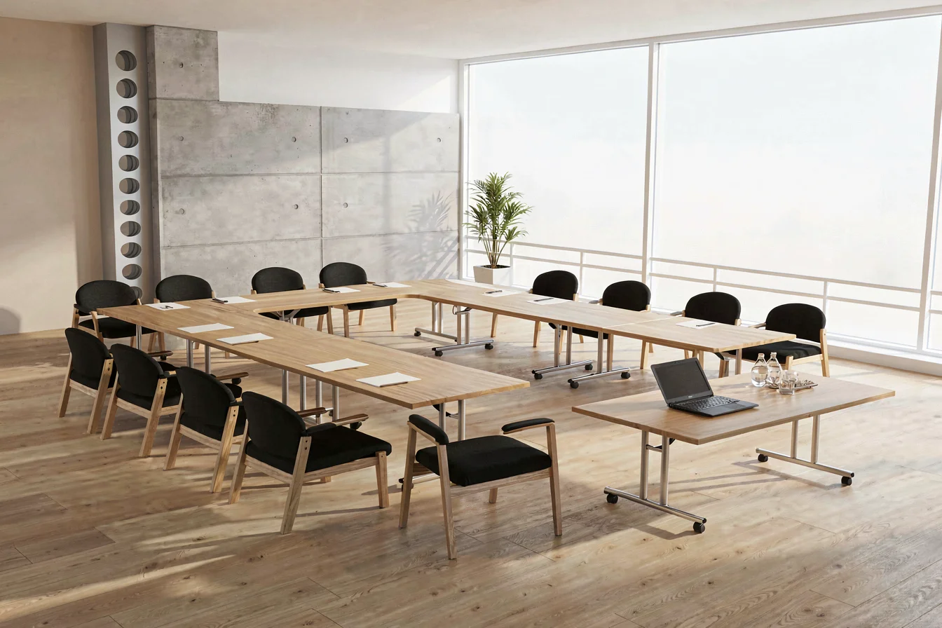 Ergonomic U shape conference table