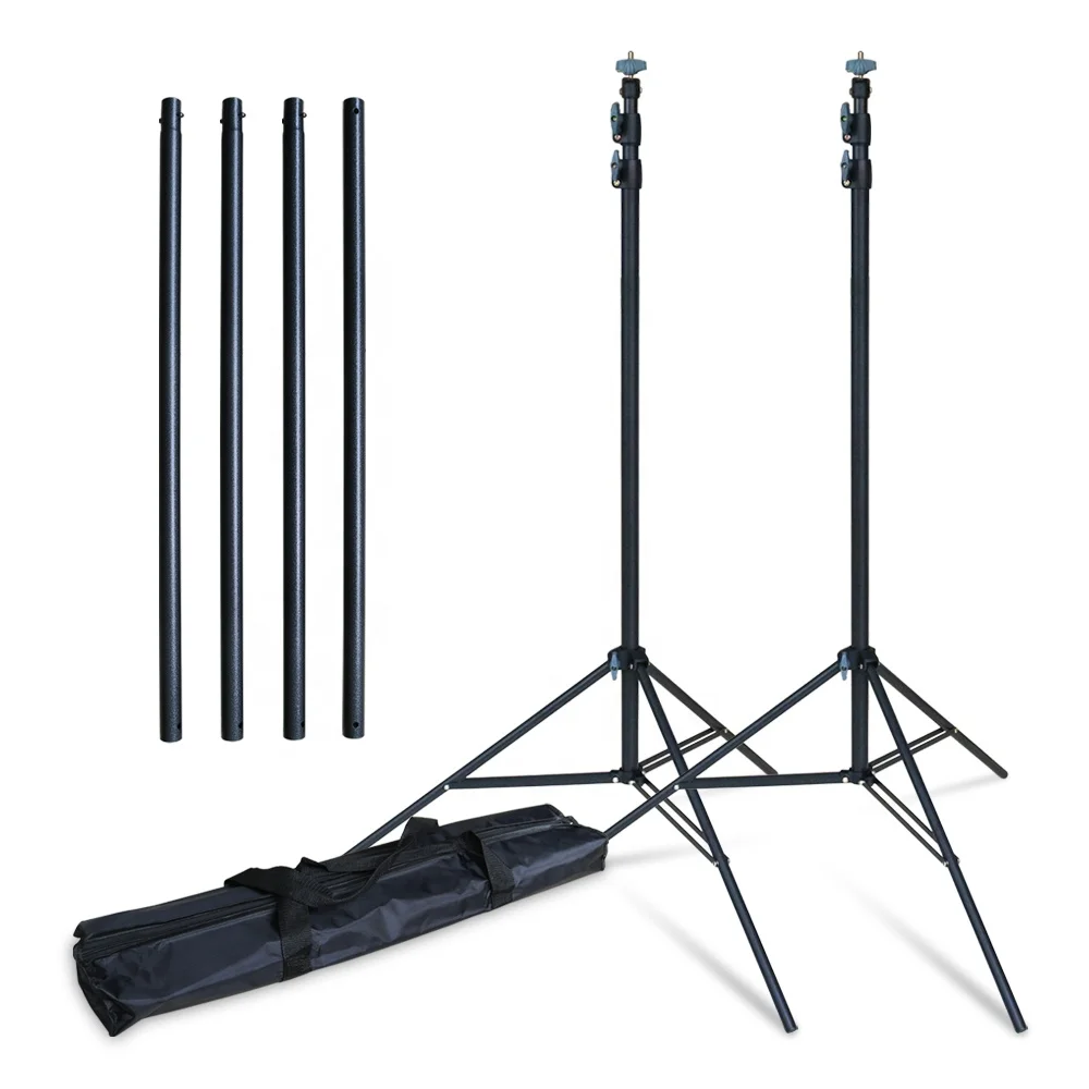 

Removable Hanging Background Cloth 2.6 X 3M Adjustable Backdrop Stand Background Support Kit with Carry Bag, Black