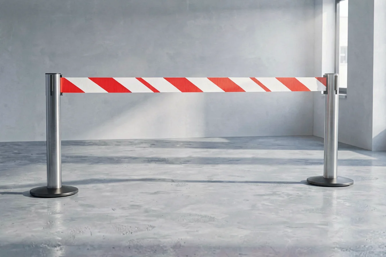 Flexible retractable rope partition