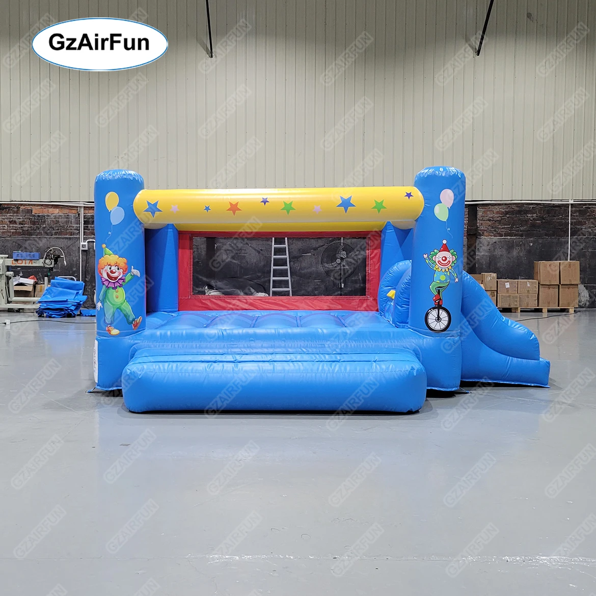 

Commercial kids inflatable trampoline bouncy castle bounce house with slide