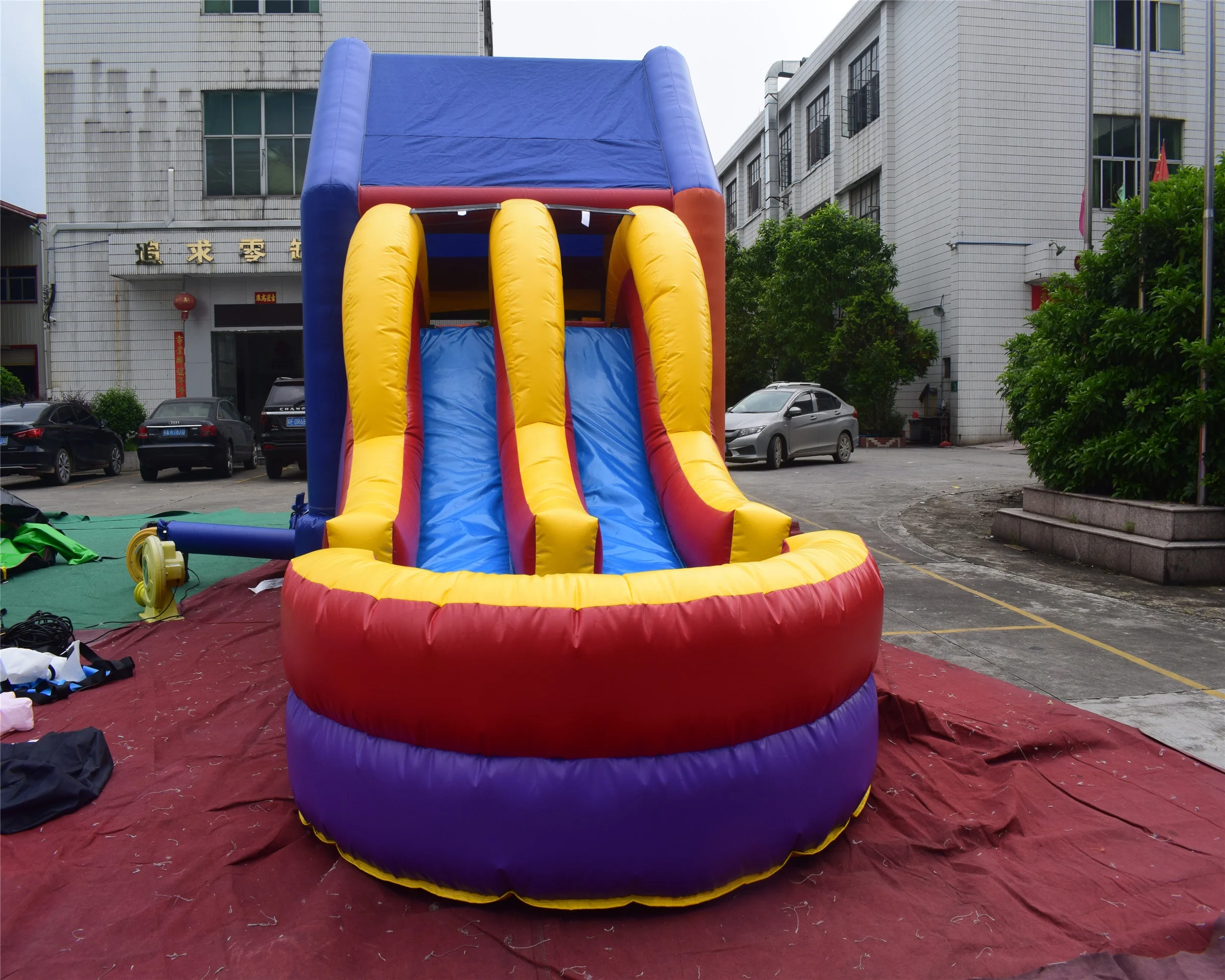 

Small Bounce House Jumper Kids Bouncer Castle Inflatable Trampoline With Slide For Sale, Multi-color, according to your request
