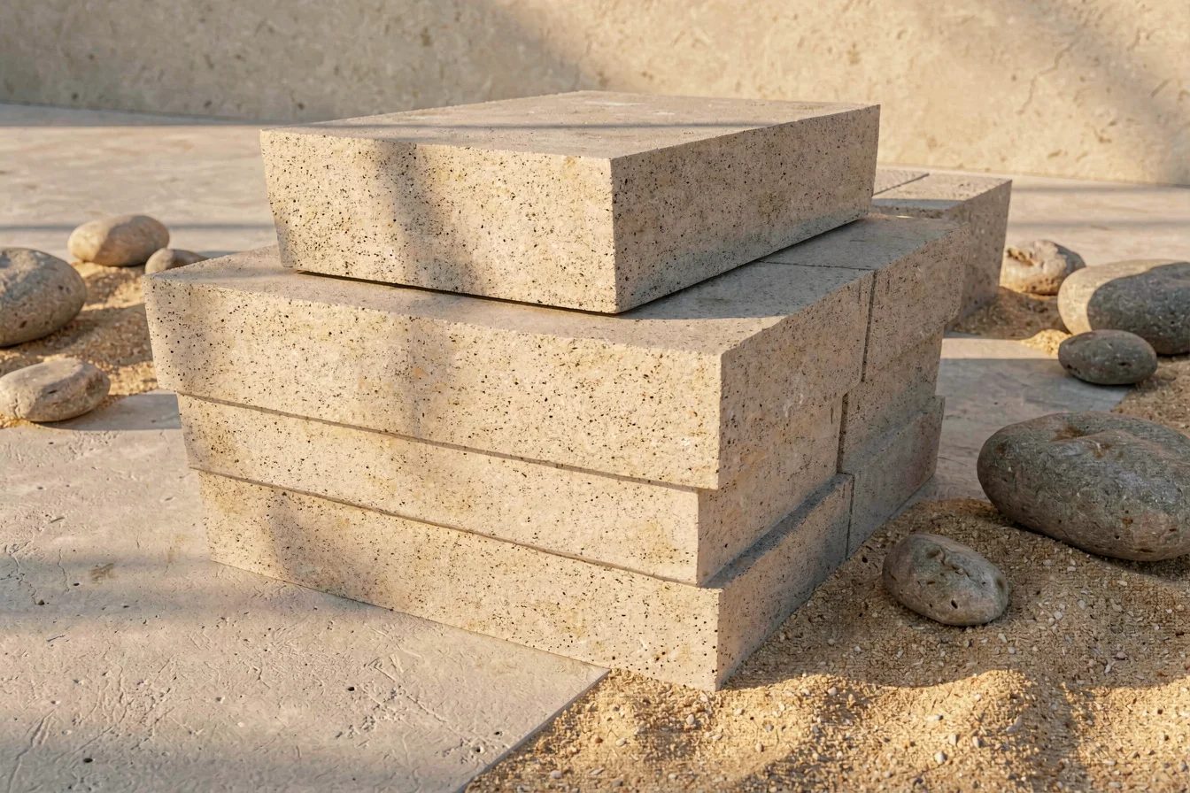 High-performance pumice concrete block