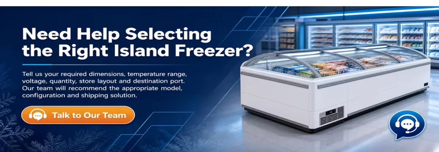 Food Display Island Freezer, 1100L, 220 V, Stainless Steel - detail 32