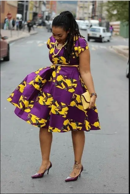 kitenge fashion 2018 dresses African Kitenge Dress: Fit and Flare, Kenyan Ethnic Print