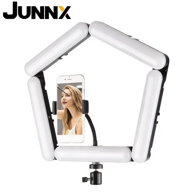 

Junnx V8 photographic lighting selfie Vlog Fill folding Ring Light for live streaming, Black pink white