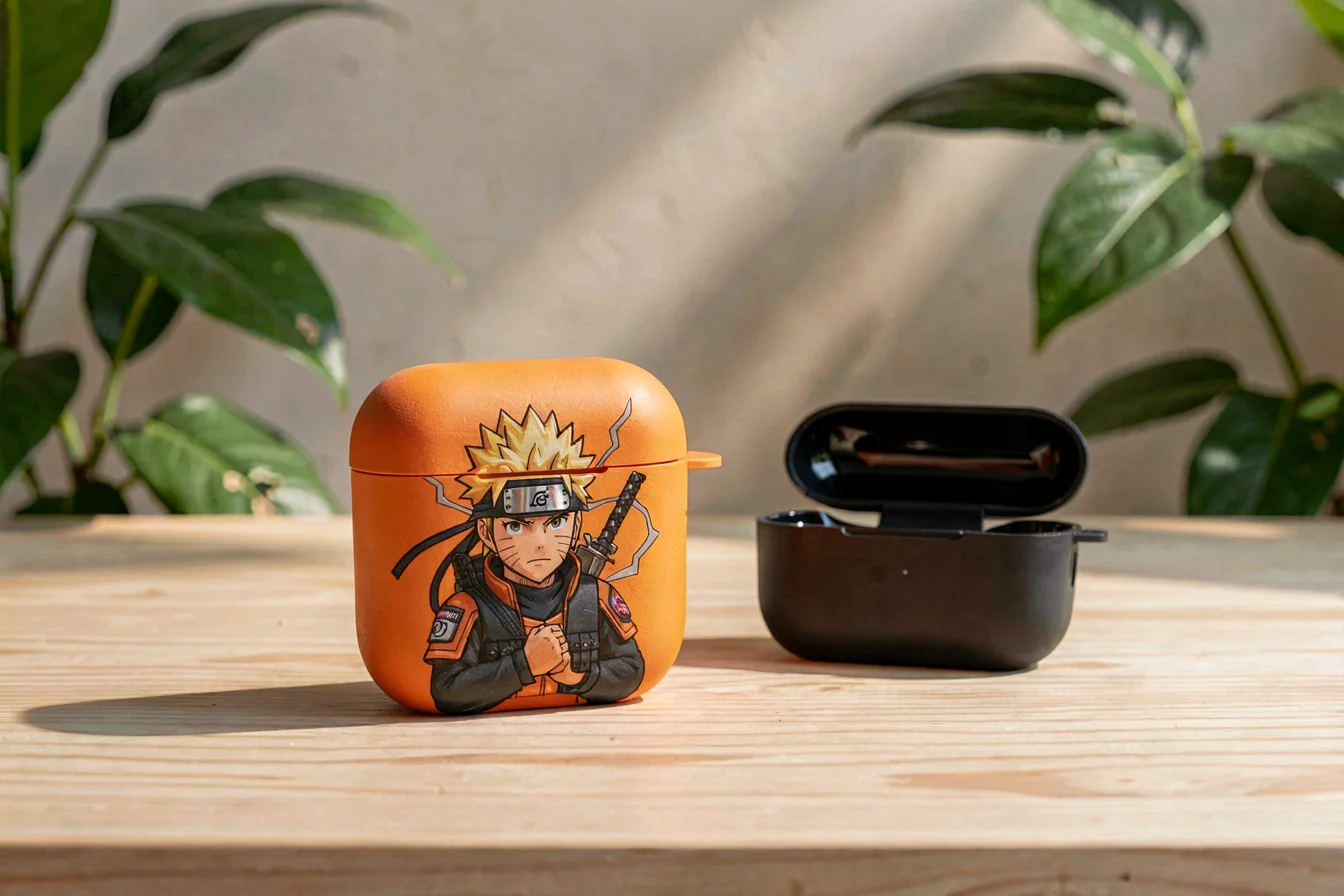 Premium Themed Naruto AirPods Case vs. Standard AirPods Case