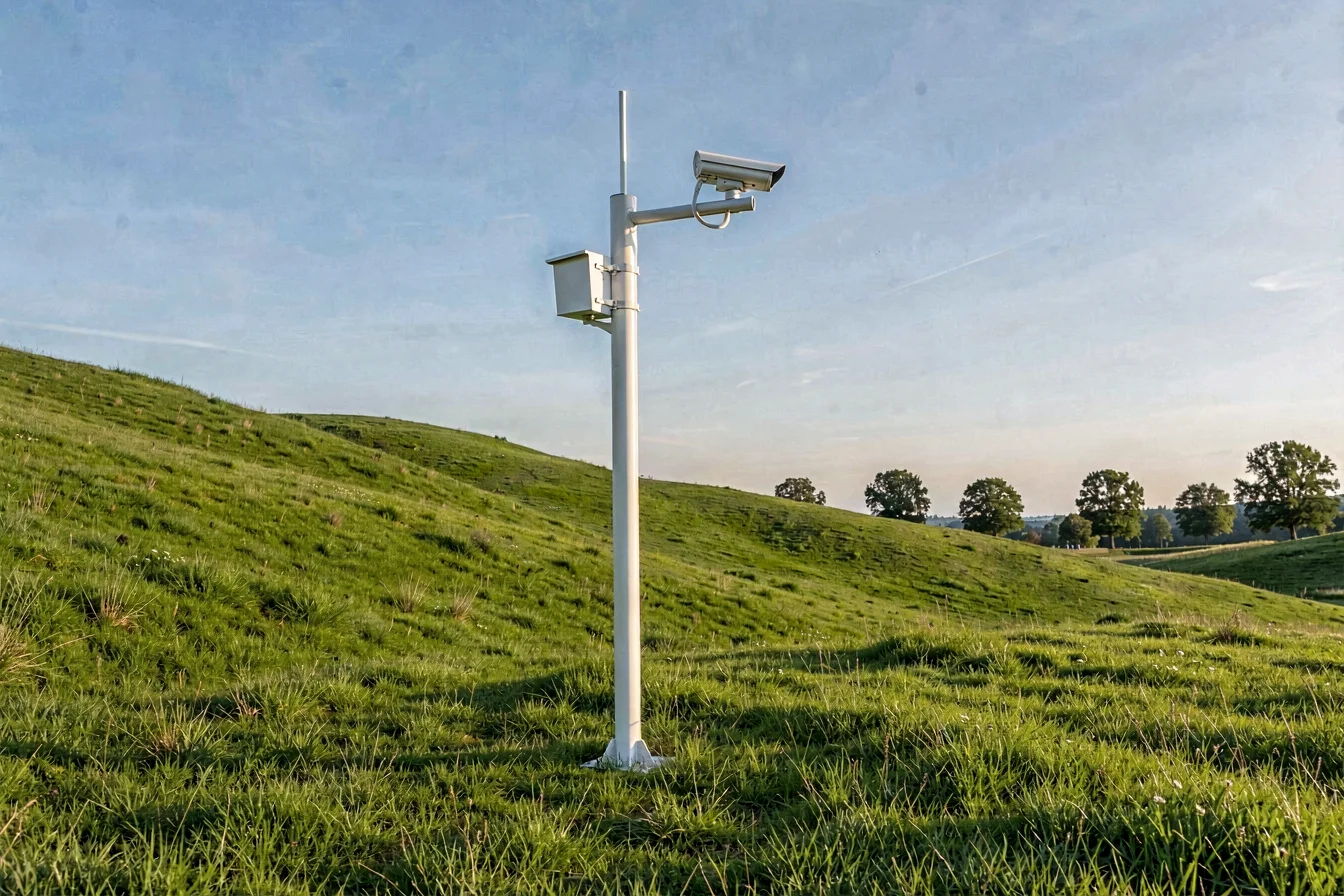 weatherproof Fixed CCTV Pole