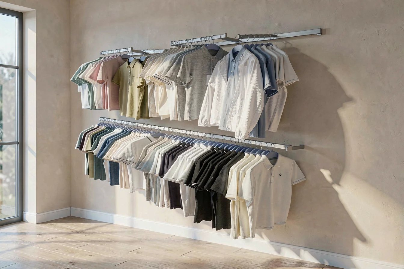 Cost-effective Wall-mounted Textile Display Rack