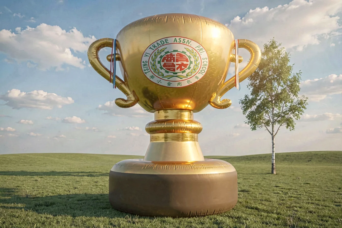 Customizable giant inflatable cup trophy