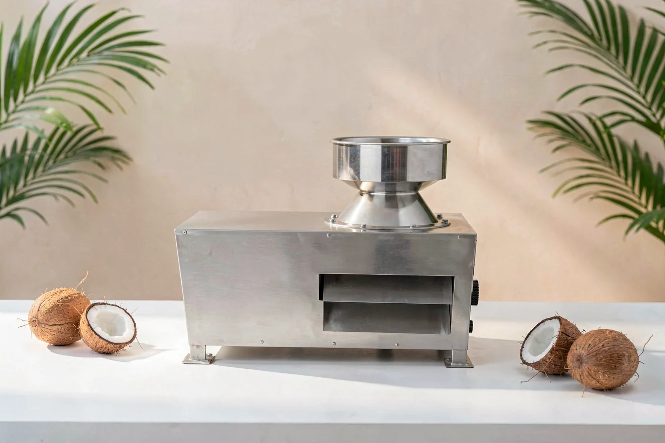 High-capacity commercial coconut grating machine