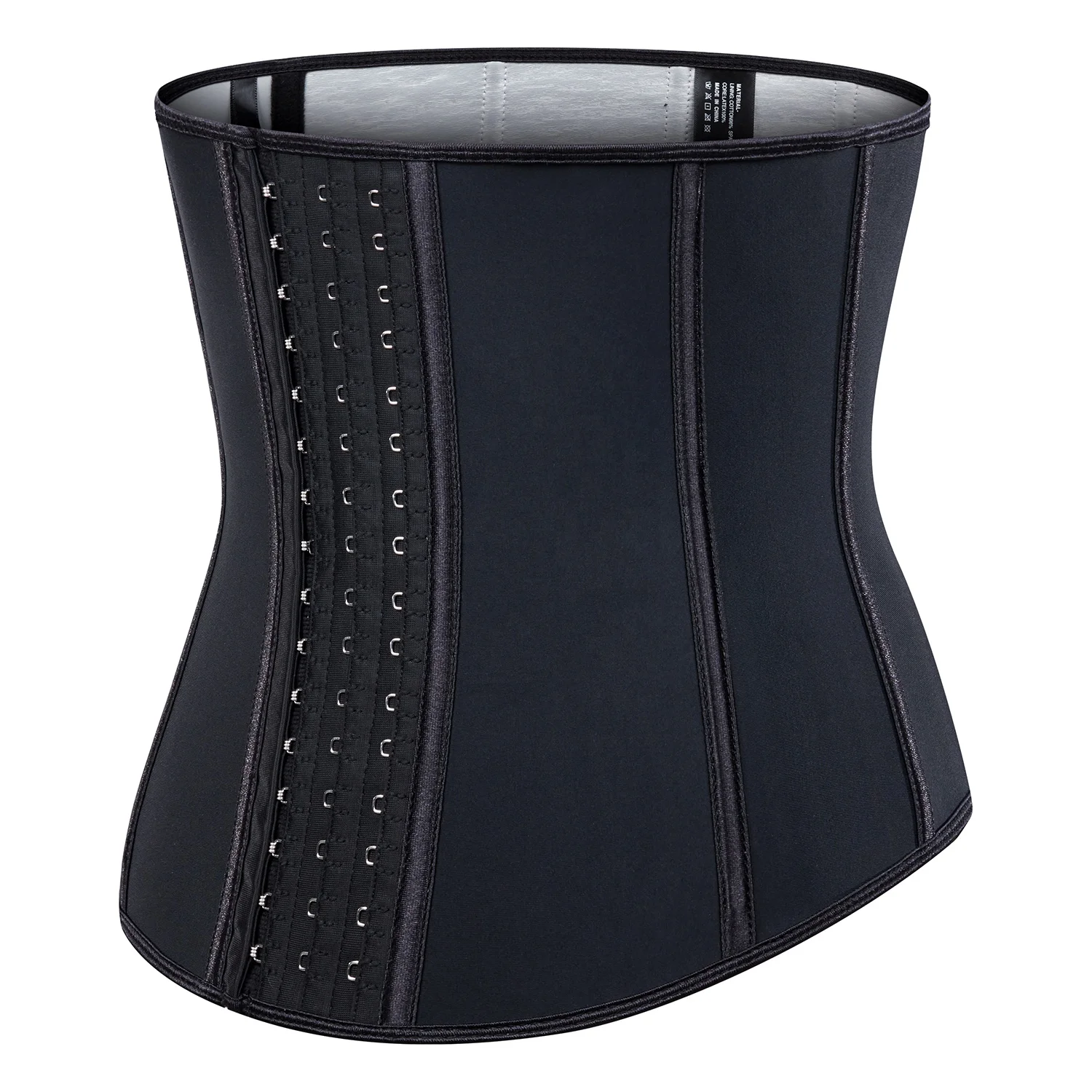 

Maikete HOT selling Maikete 9 steel bone latex waist trainer weight lost trimmer slimming body shaper private label corset, Black