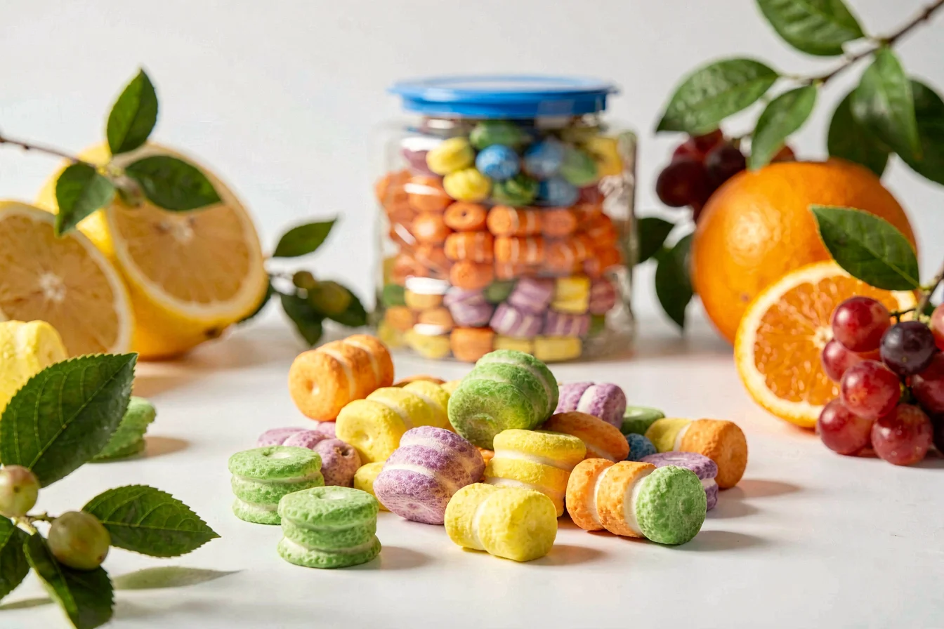 Durable fruit flavored chewing gum