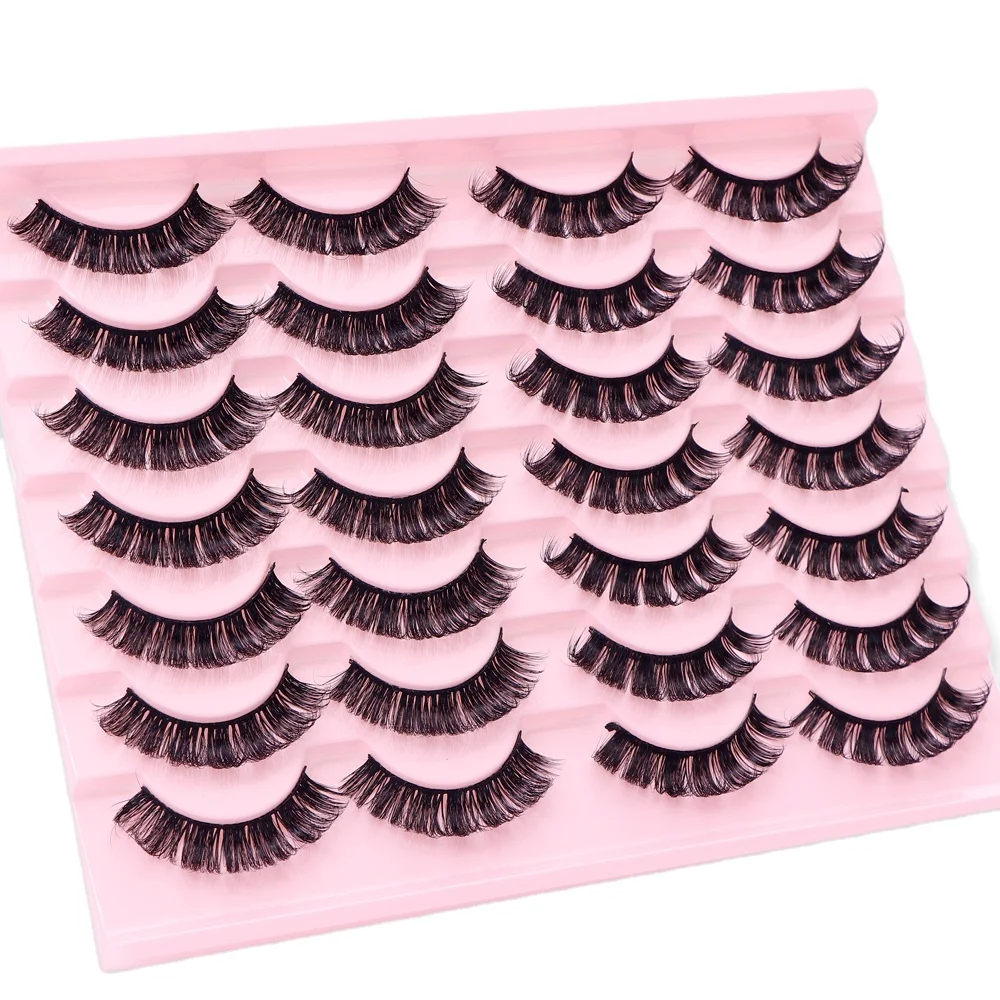 

Russia Dd Curl Mink Eyelashes Fluffy Wink Winged Eyelash Extensions Dramatic Deep Curl Strip Mink Lashes