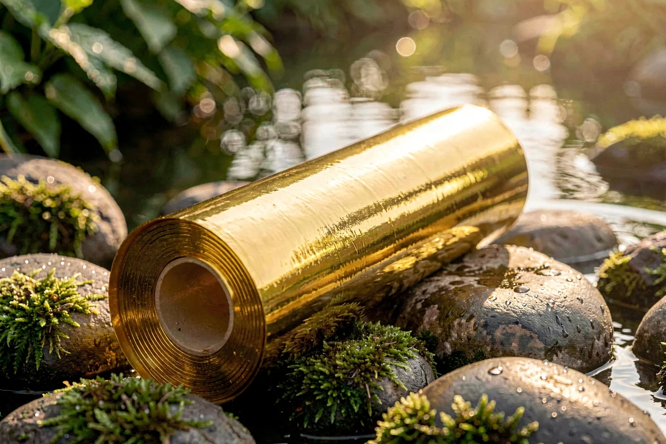 Weatherproof gold plastic sheet
