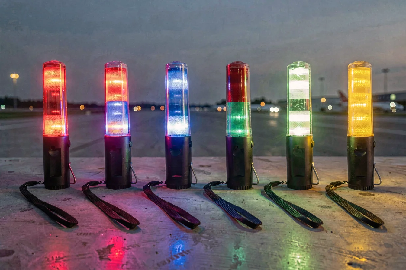 High visibility marshalling wands