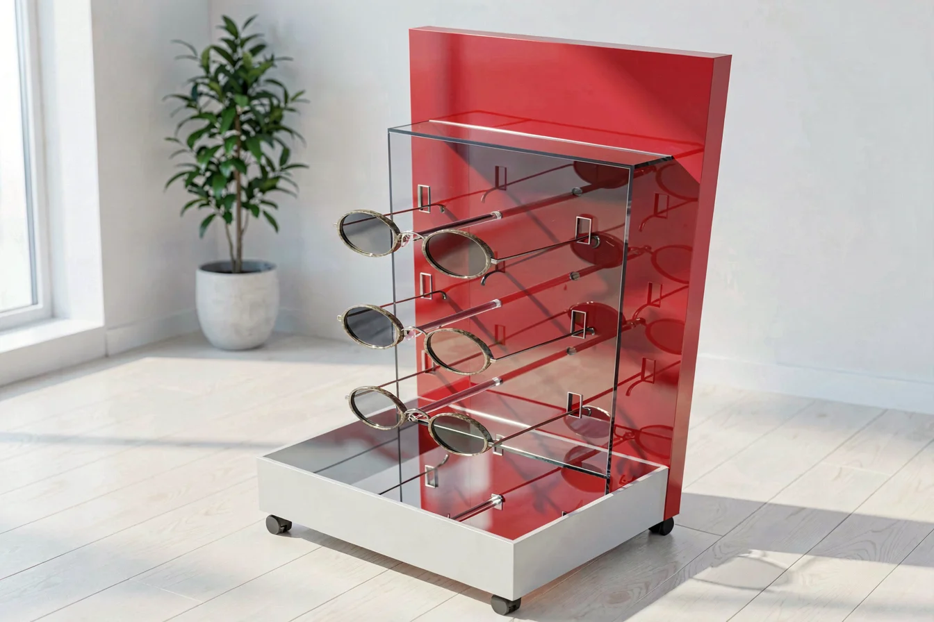 Mobility Sunglasses Display Stand with Wheels
