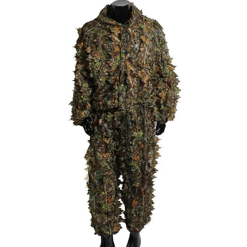 

3D Camo Bionic Leaf Jungle Woodland Ghillie Suit Hunting Accessories Outfit Clothing for Forest and Jungle Adventures